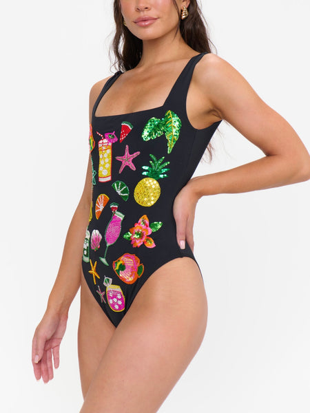 Italia One Piece in Vacay Cocktails Embellishment