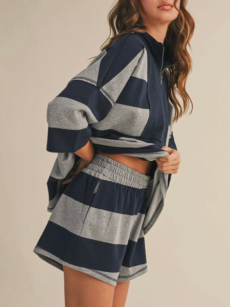 Take A Break Stripe Set in Navy Combo