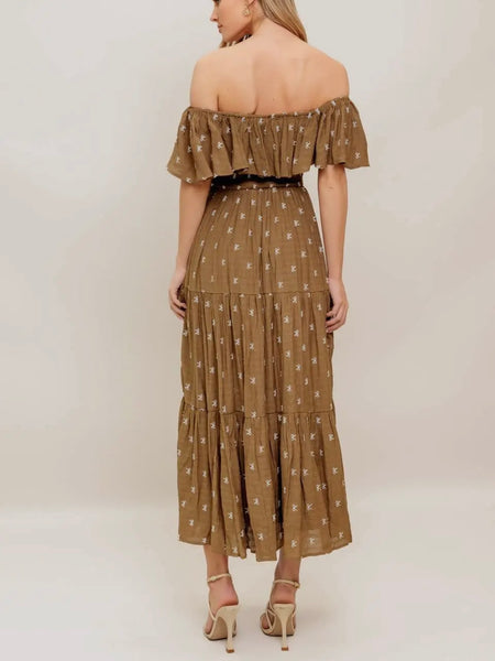 Give It A Whirl Dress in Natural