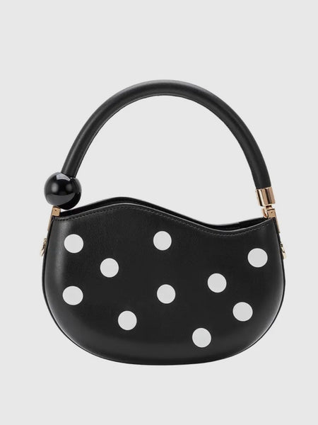 Jennie Top Handle Bag in Black Polka Dot