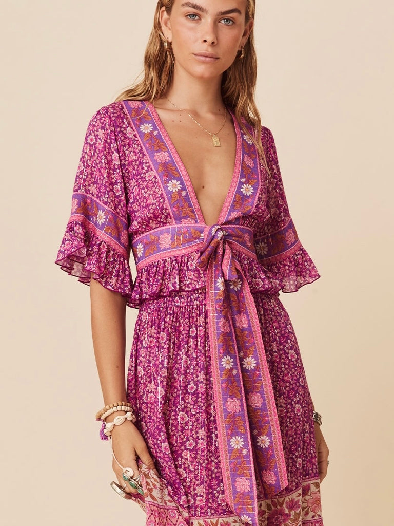 Sienna Cropped Blouse in Fuchsia