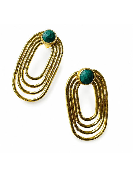 Jude Emerald Oval Earrings