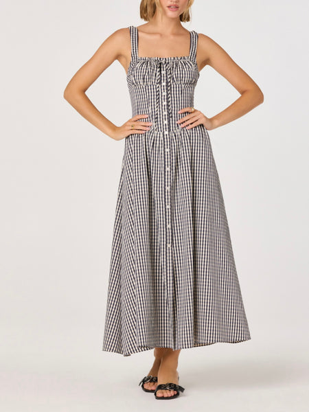 Temperance Dress in Black Gingham