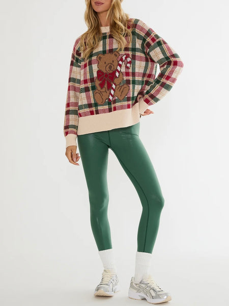 Cal Sweater in Teddy Bear Plaid