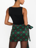 Iva Bow Skirt in Mistletoe Plaid