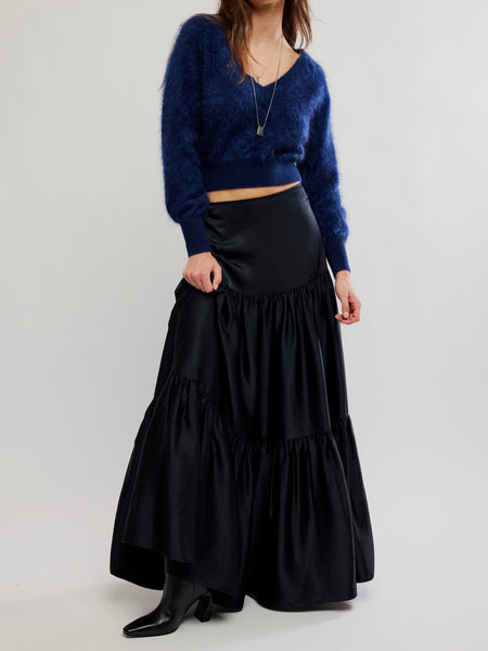 Juliette Satin Maxi in Black