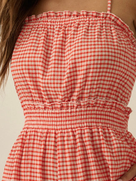 Take Me To Tennessee Jumpsuit in Red Gingham