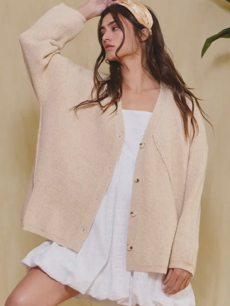 Latte Loving Cardi in Taupe