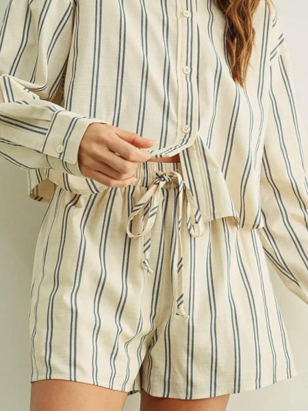 Line Dance Short in Blue Stripe
