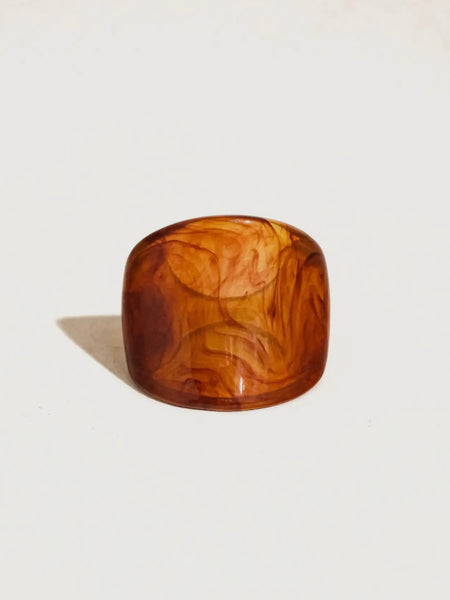 Doris Retro Vintage Chunky Ring in Brown