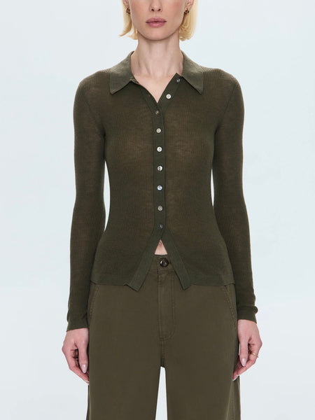 Korey Button Up Sweater in Sequioa