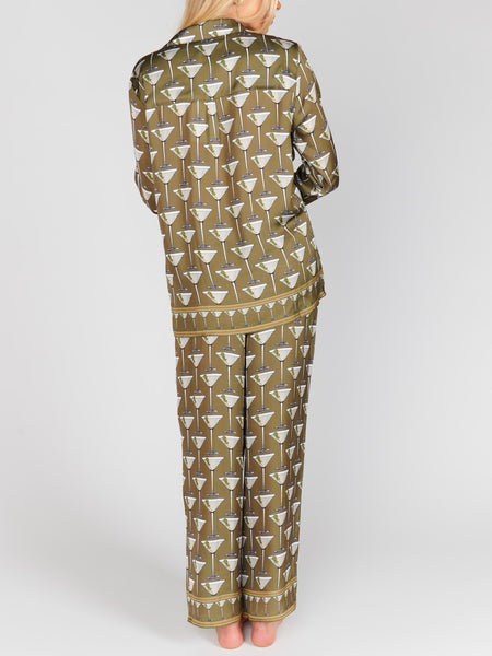 Overslept PJ Set in Extra Dirty Martini Silky