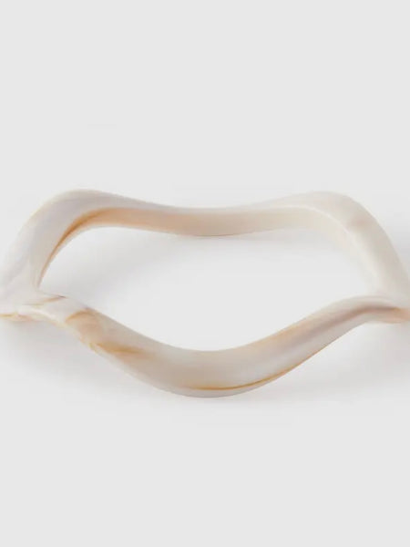 Wavy Resin Bangle in Ivory