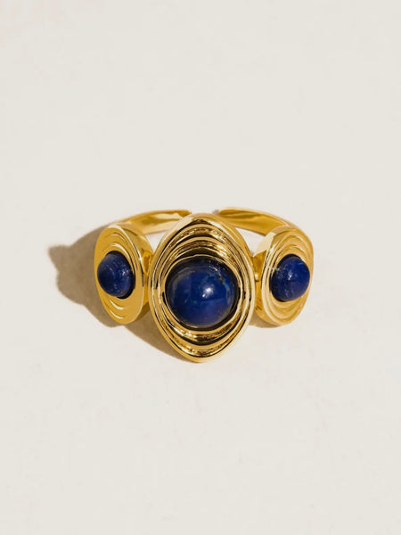 Veona Tri Stone Ring in Blue