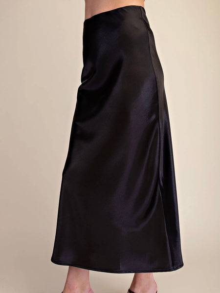 All That Glitters Midi Skirt in Black
