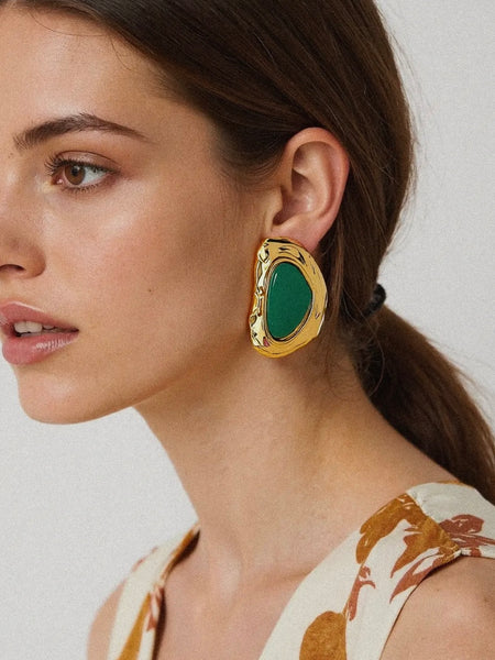 Mei Statement Earring in Green