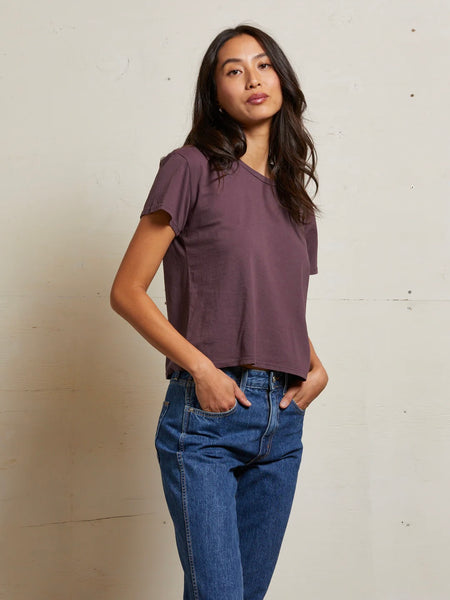 Harley Boxy Crew Tee in Plum