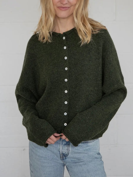 Piper Cardigan in Hunter Green
