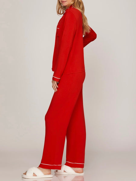 Cozy As Can Be PJ Set in Red