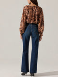 Reyen Top in Taupe Leopard Print