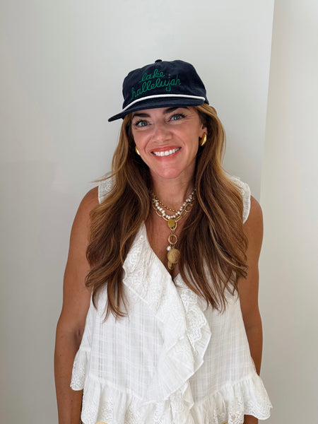 Lake Hallelujah Cord Hat in Navy