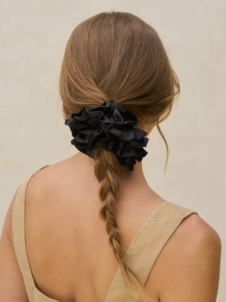 Black Ruffle Scrunchie