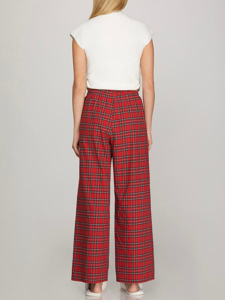 Posh in Plaid Pant in Red
