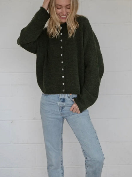 Piper Cardigan in Hunter Green