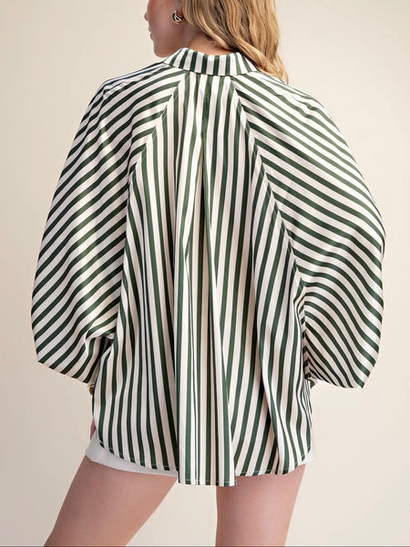 Stripe Season Blouse in Olive