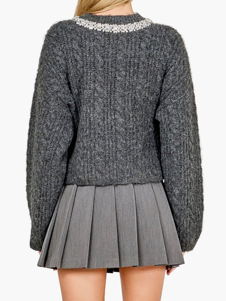 You Are The Statement Sweater in Charcoal
