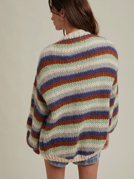 Sunday Stroll Stripe Cardi in Fall Combo