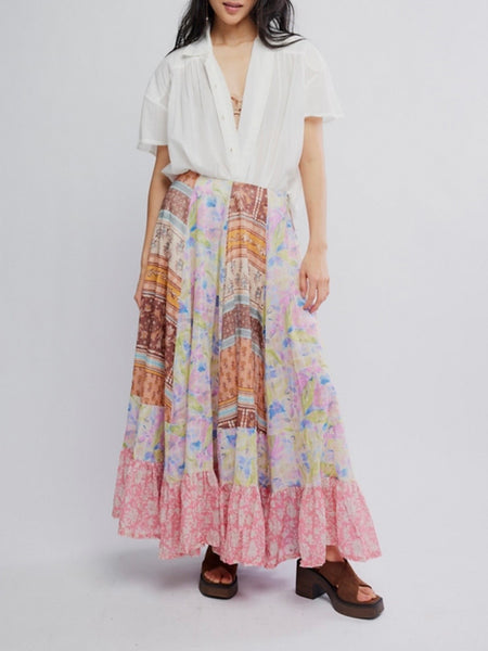 Santa Eulalia Printed Maxi Skirt in Multi Print Combo