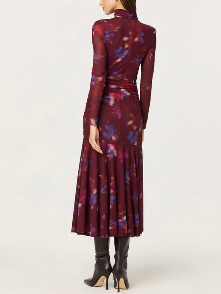 Aubriella Dress in Dark Plum Multi