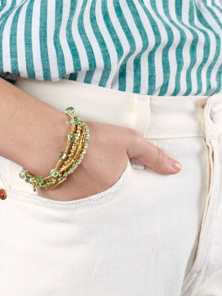 Hope Stretch Bracelet in Mint Glass
