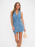 Fairfield Vest Dress in Gusty Blue