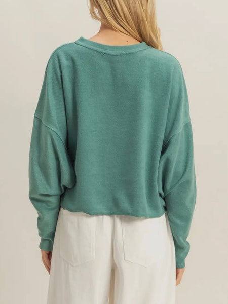 Keep It Casual Sweatshirt in Moss Green
