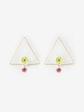 Flower Triangle Hoop Earrings