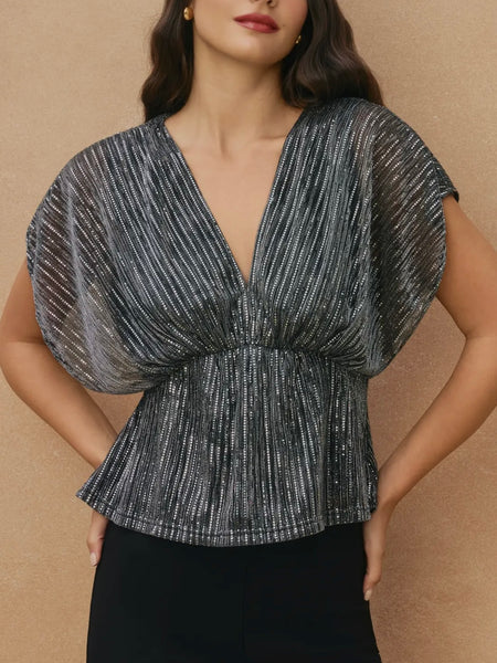 Shining Star Blouse in Silver