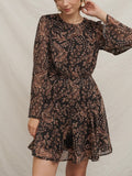 Paisley & Printed Dress in Black