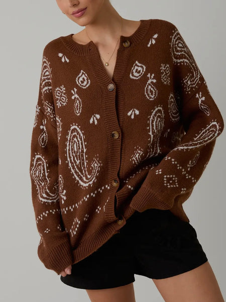 Pass The Paisley Cardi in Brown