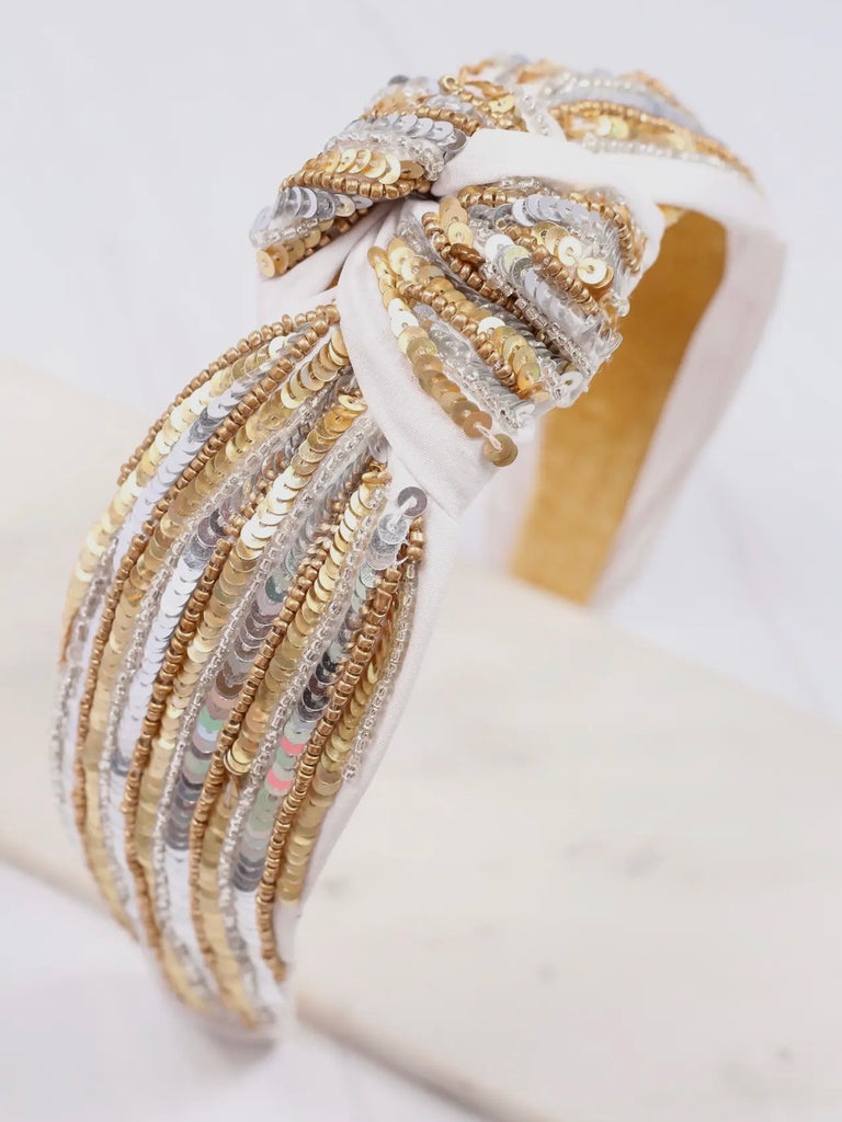 Reynolds Sequin Headband in Silver/Gold