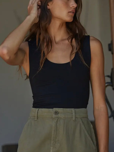 Doubled Up Tank in Black