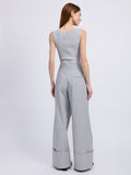 Christelle Pant in Grey Pinstripe