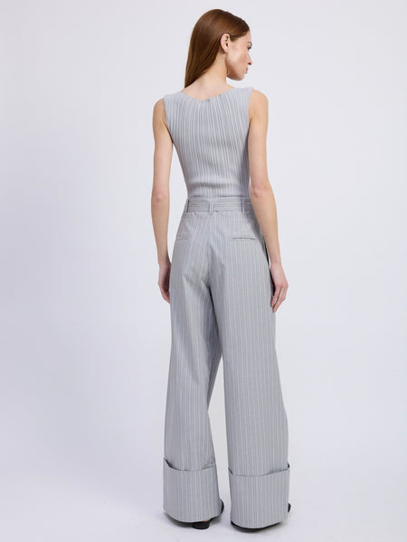 Christelle Pant in Grey Pinstripe