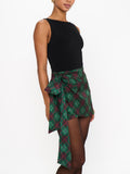 Iva Bow Skirt in Mistletoe Plaid