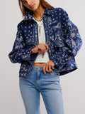 Bandana Jacquard Shirt in Indigo Combo