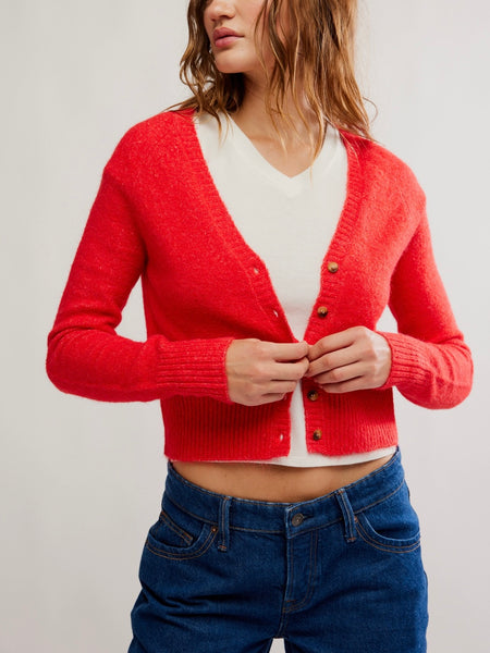 School Girl Cardi in Cherry Pop Melange