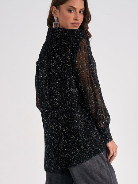 Subtle Shimmer Blouse in Black