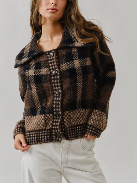 Cabin Hour Cardigan in Brown
