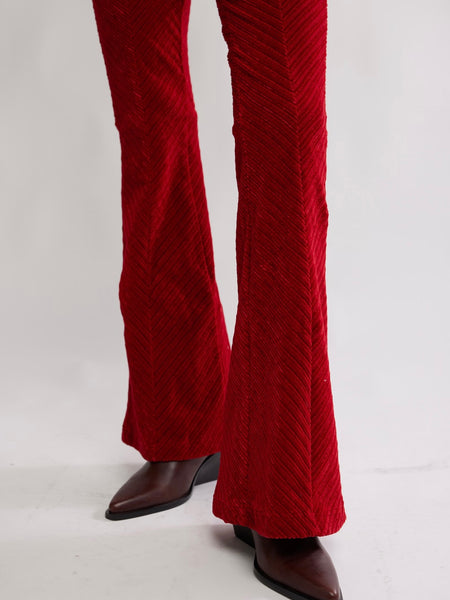 Penny Pull On Velvet Pant in Salsa